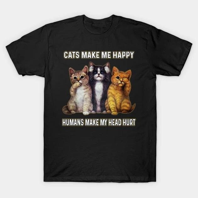 New Large-size T-shirts for Three Cats Printed Short-sleeved T-shirts for Men and Women 5XL