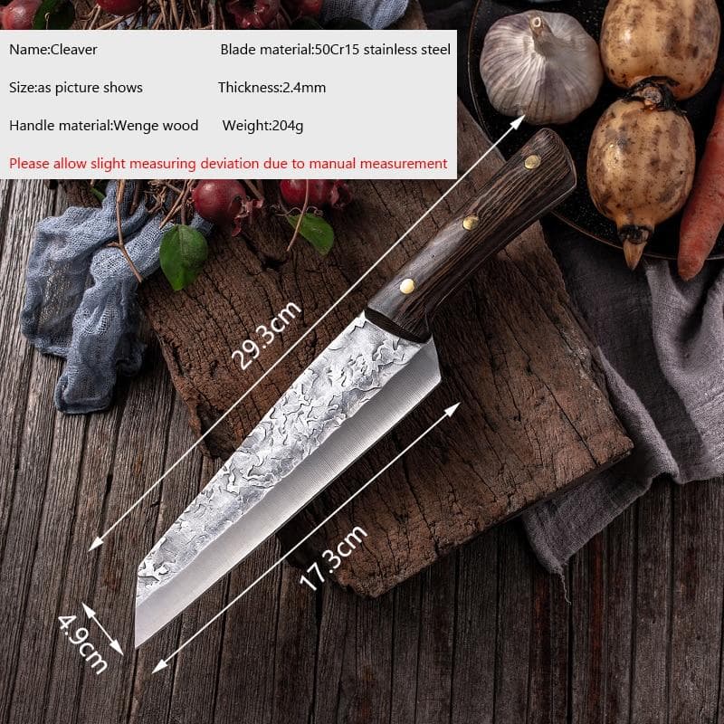 Japanese Knife Handmade Steel Kitchen Boning Knives Chef Knives Slicing Knife Santoku Meat Cleaver size2
