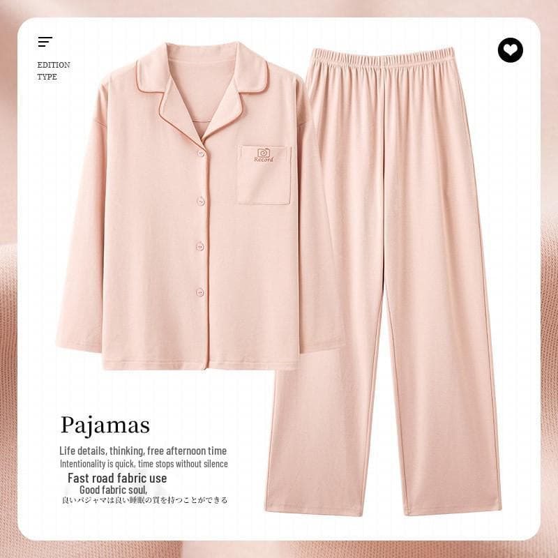 Women's 100% Cotton Pajamas: Thin, Loose, Long-Sleeved for Spring, Summer & Autumn - Wear Indoors or Out XXXL