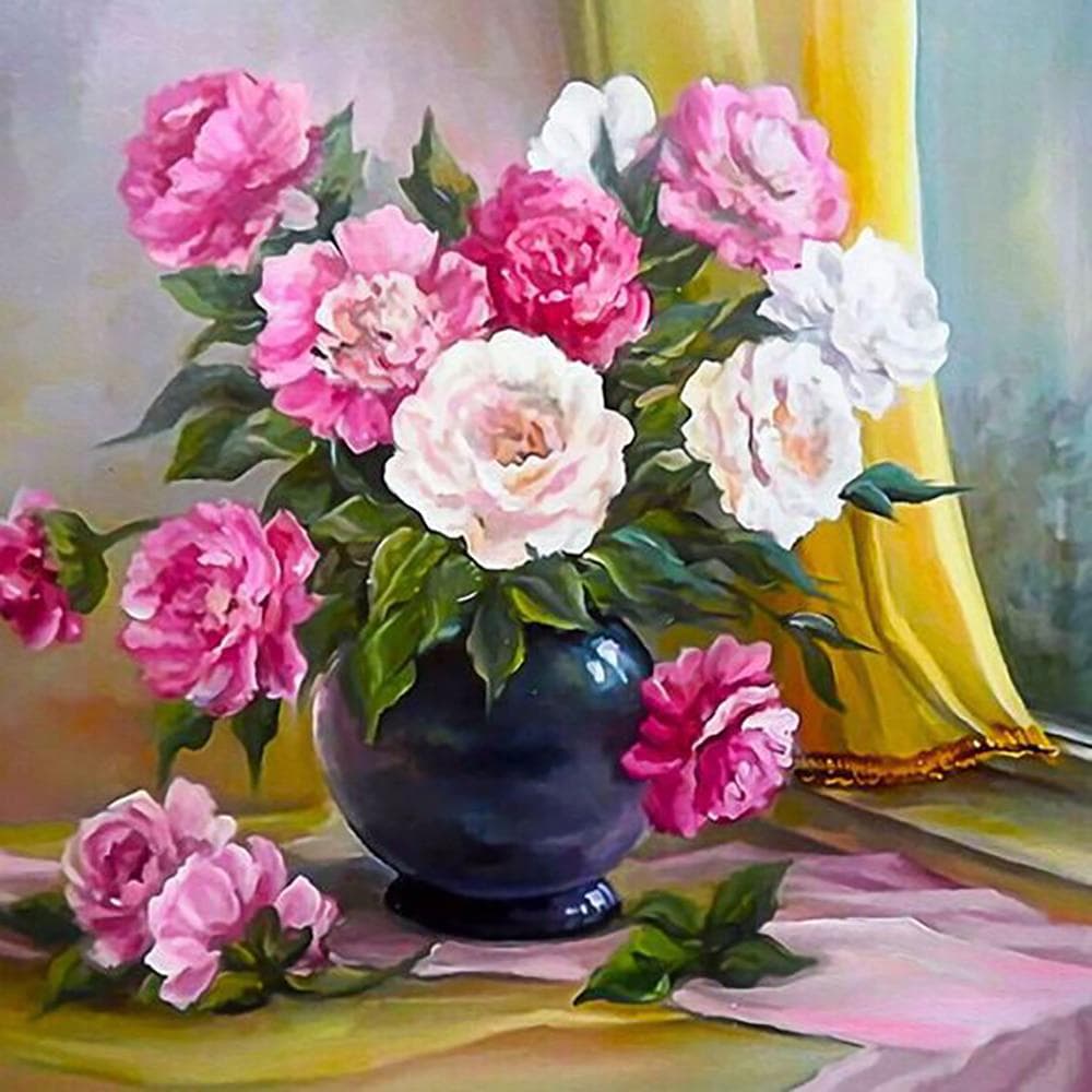 5D DIY Diamond Painting Vase Embroidery Cross Stitch Rhinestone Mosaic Home Decor 30X30CM