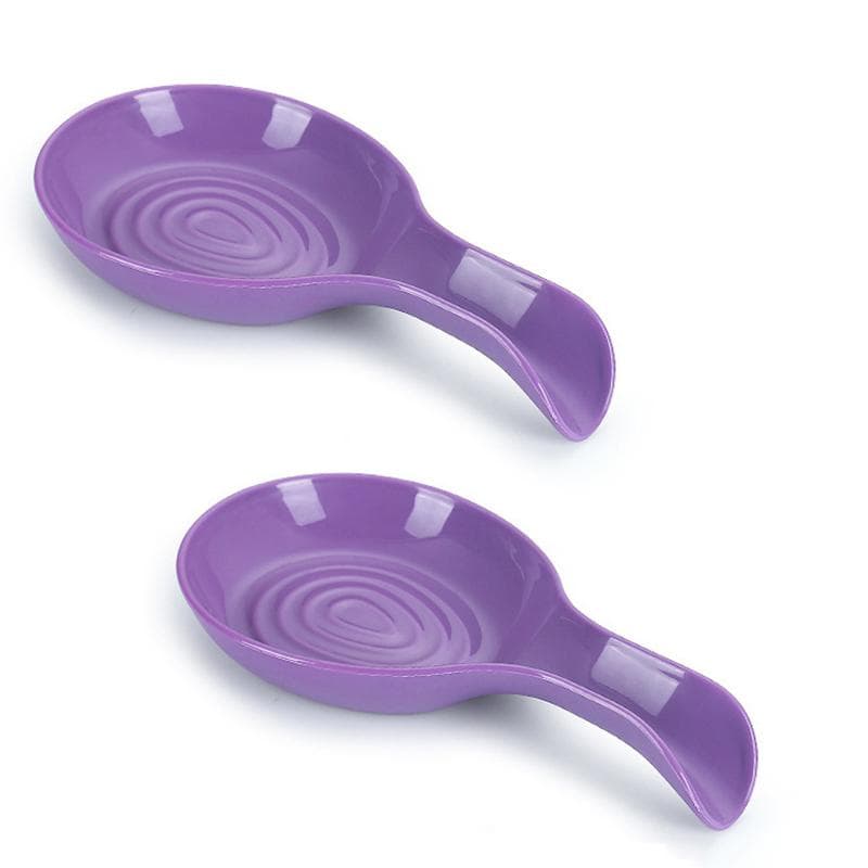 Spoon Rest Large Ceramic Spoon Holder Heat-Resistant Cooking Spoon Rest Coffee Spoon Holder Dishwasher Safe Ceramic Spoon Rest purple