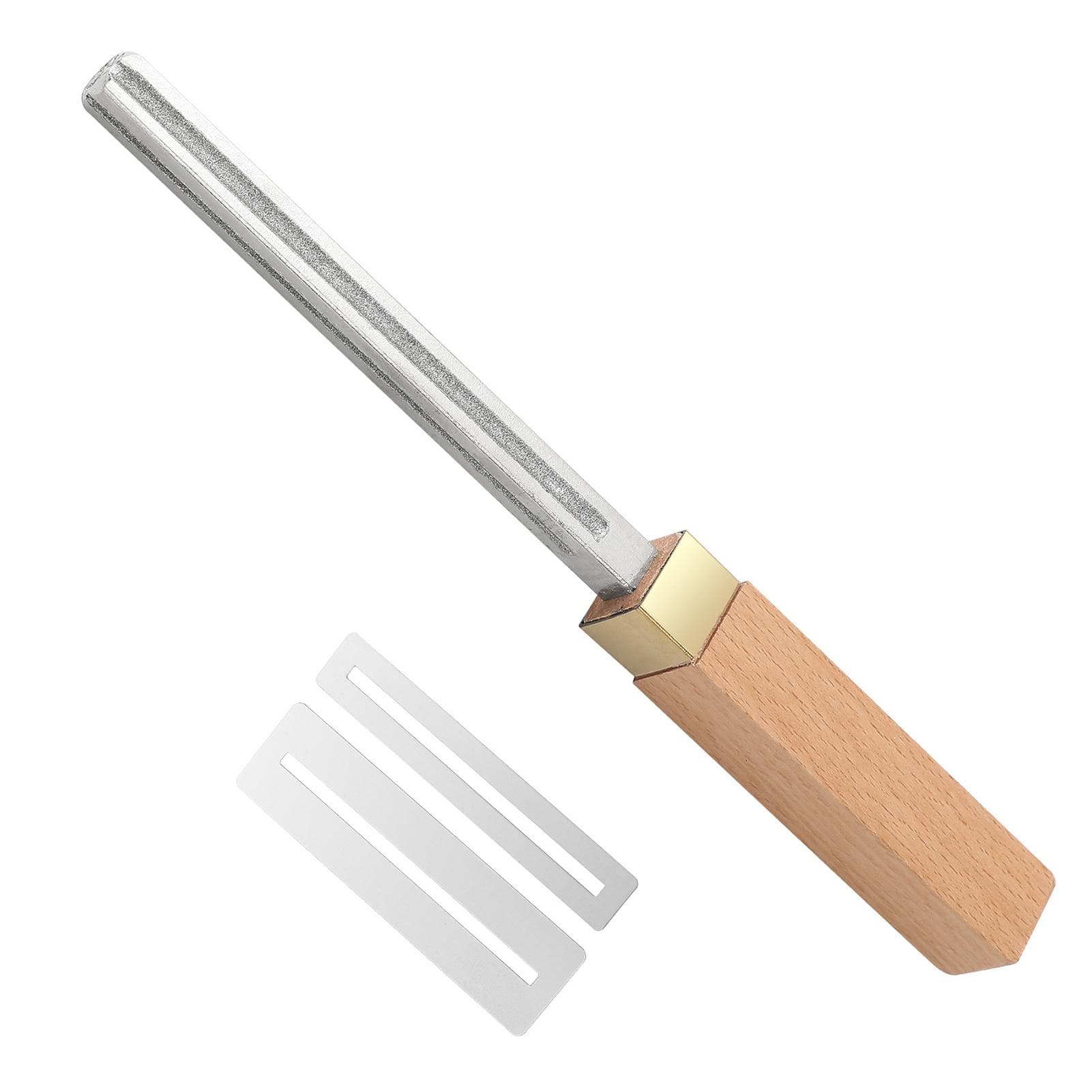 Guitar Fret Crowning File Fret Repairing Tools with 4 Size Edges Narrow/Medium/Wide Notch Edges and beige