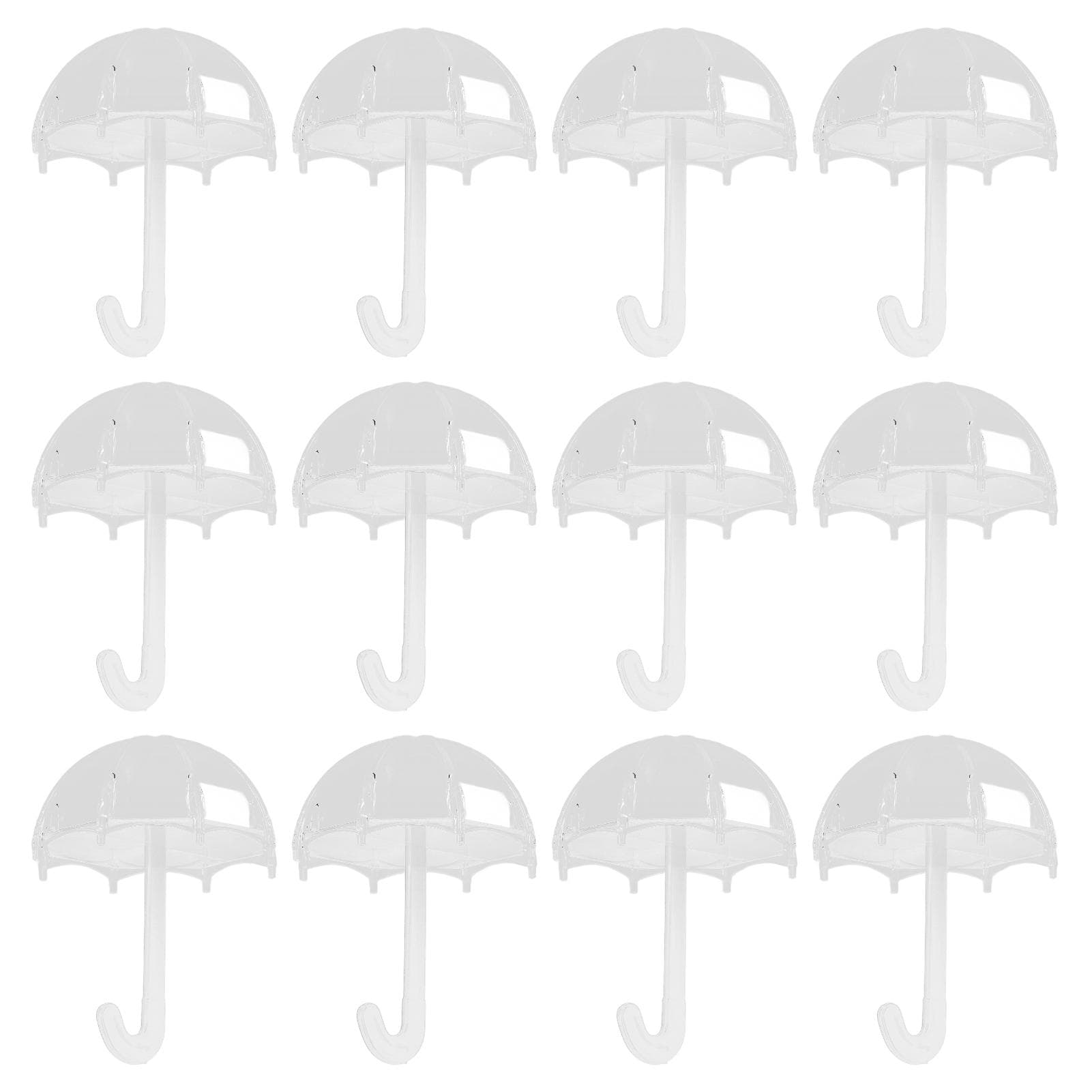 12pcs Umbrella Shaped Candy Box Portable Cute Exquisite Plastic Packaging Gift Box for Birthday white
