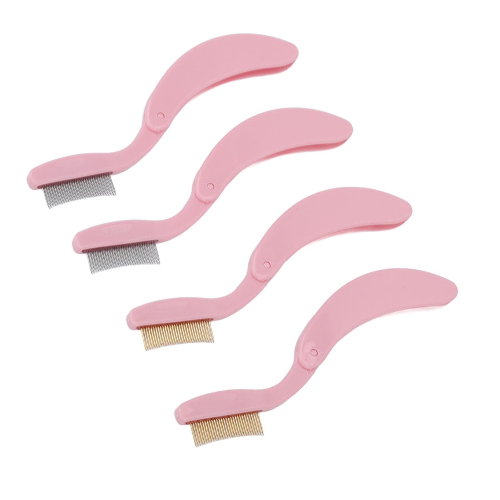 Eyebrow Grooming Comb Folding Stainless Steel Teeth Portable Eyelash Separator for Makeup 4pcs