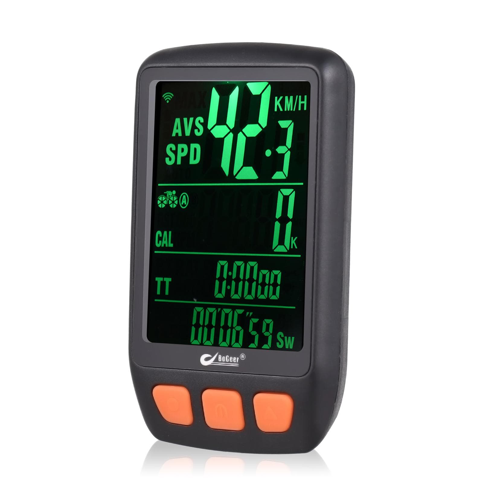 Bicycle Cycling Computer Wireless Digital Bike Speedometer Odometer with Rechargeable Battery black