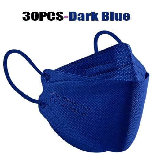 FFP2 Colorful Face Mask Mascarillas Anti-fog Dust Respirator Breathable KN95 Adult Masks 30PCS navy blue