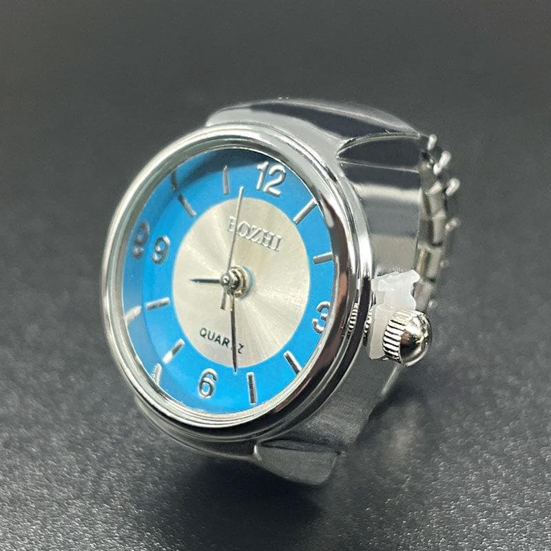 Creative Men's and Women's Students Fashion Quartz Ring Watch blue
