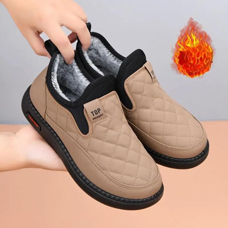 Women Cotton Shoes Winter Plush Warm Waterproof Comfortable Outdoor Anti Slip Wear-resisting Casual Cold Proof Cotton Shoes 38 coffee