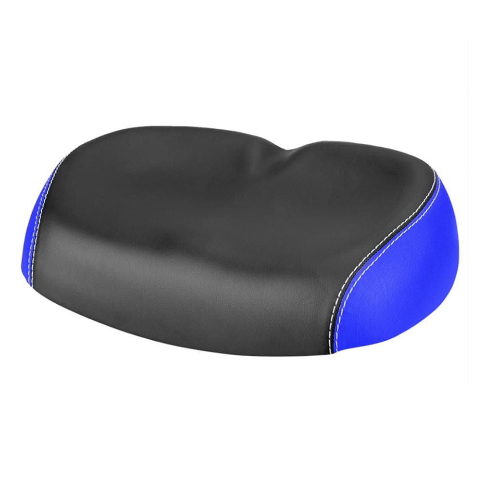Big Ass Bike Cycling Noseless Saddle Wide Large Soft PU Pad Seat Black & Blue