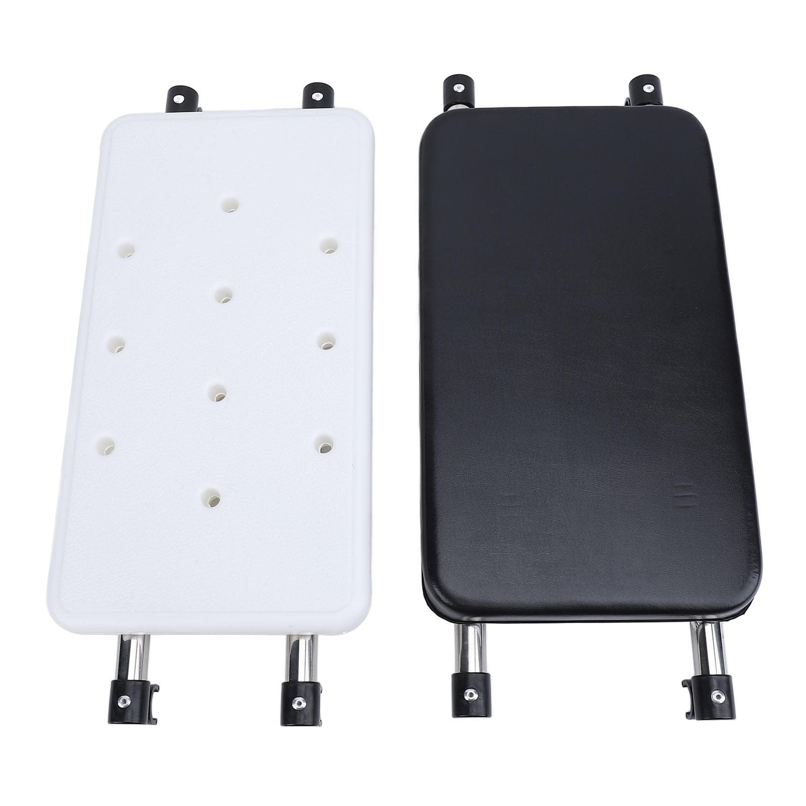 2 Pcs Walker Seat Set Strong Load Bearing Black Soft Padded Rest Seat and White Quick Drainage Bath