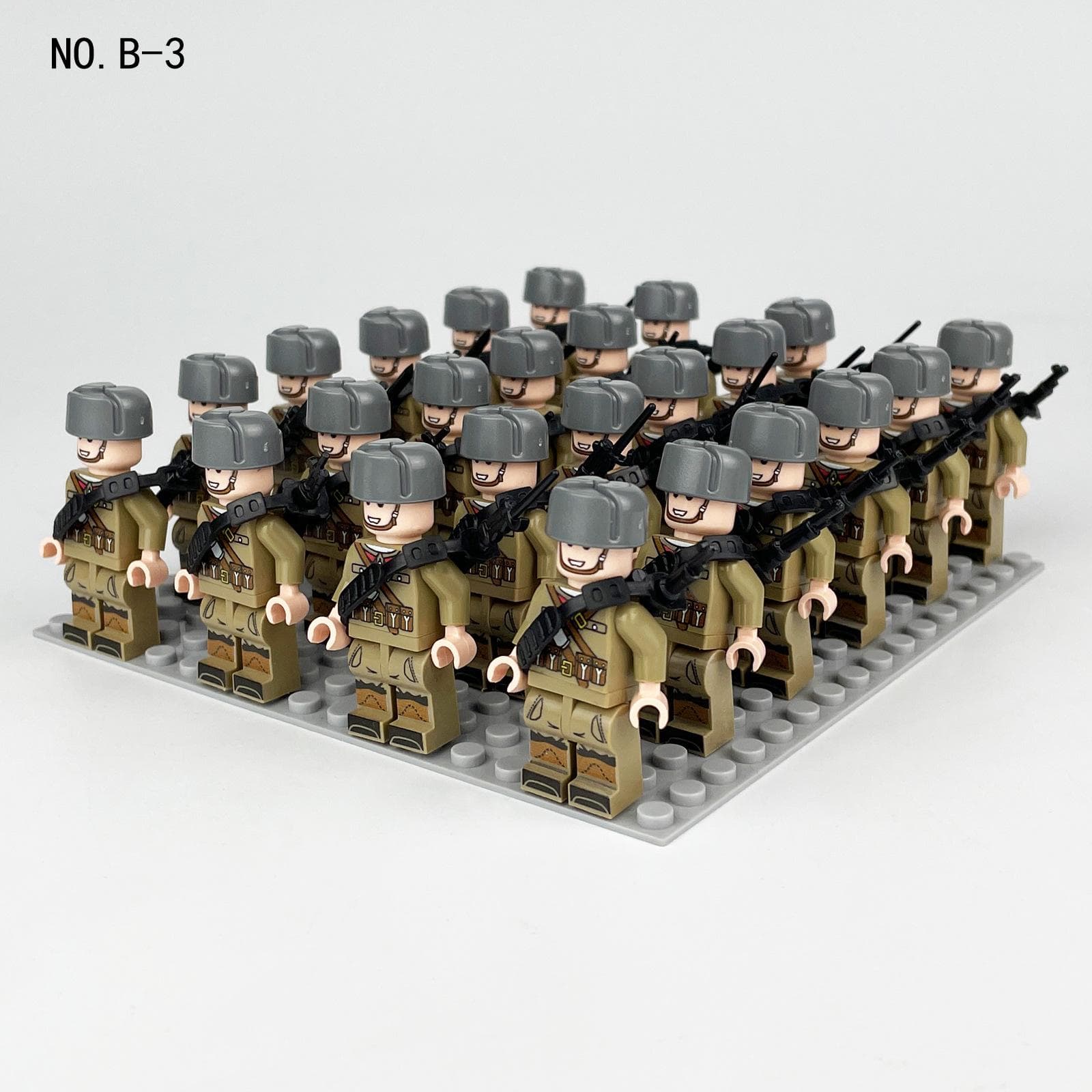 24pcs Phalanx Army Doll B1 Package Weapon Small Grain Base Plate Assembling Doll Building Block Toy