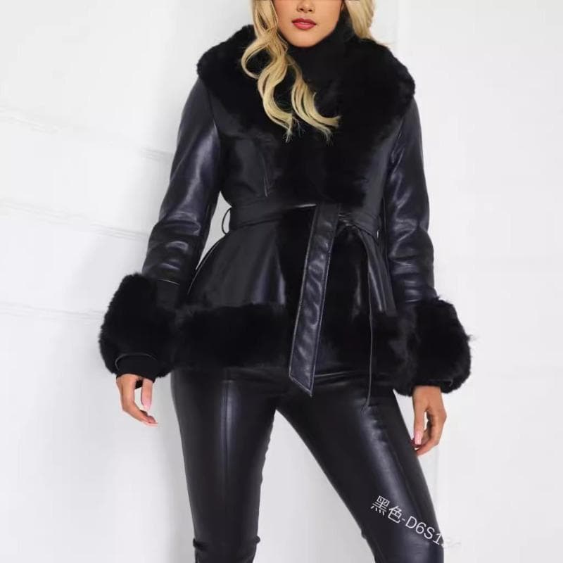 Women's Clothing Fur Fur Integrated Waist Temperament Warm Fur XL