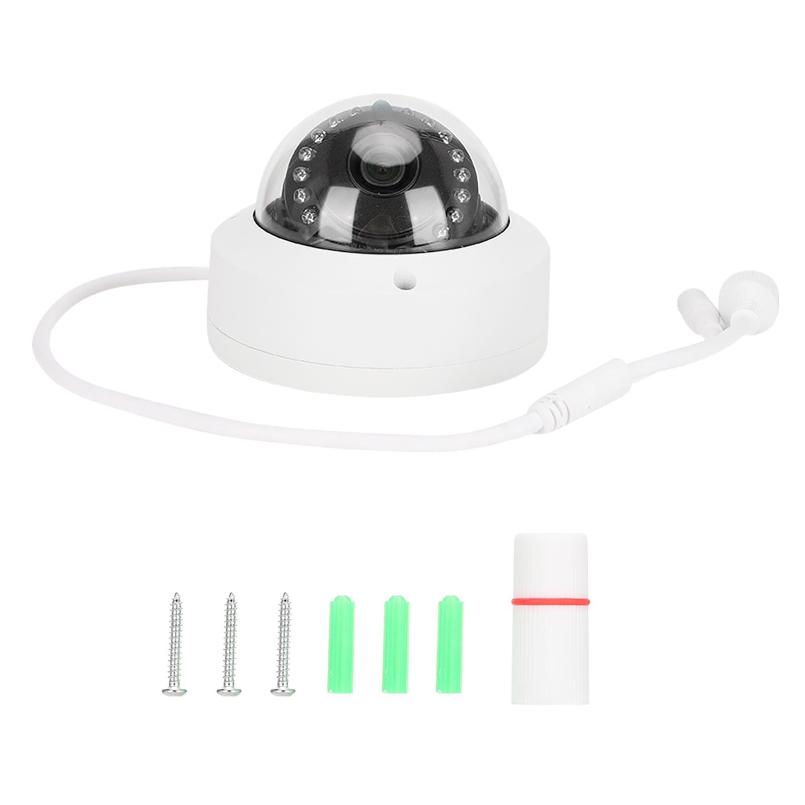 IP Dome Camera Builtin POE 15 Light Infrared Night View Metal CMOS for Outdoor Indoor IRCUT(5MP )