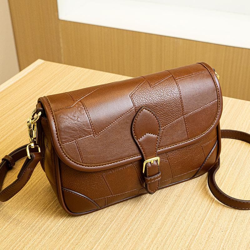 Summer Retro Baguette Bag, Middle-aged Mother and Lady Bag, Light Luxury Classic Patchwork Underarm Bag, Single-shoulder Crossbody Bag