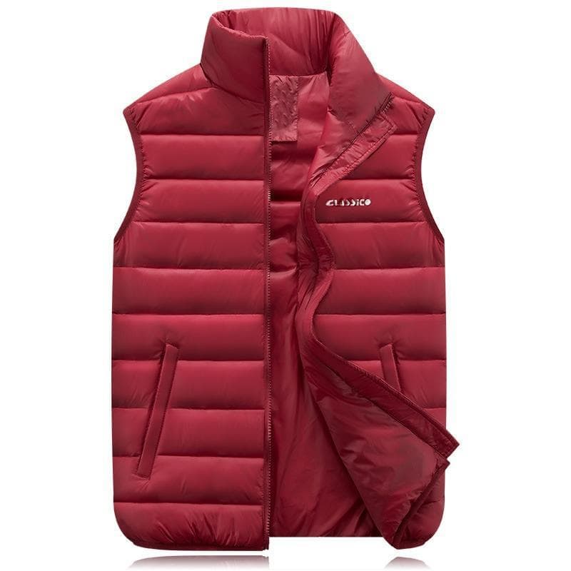 Couple's Lightweight Down Cotton Jacket 200 Kg Waistcoat Oversize Fat Mm Down Cotton Vest for Fall and Winter Men and Women M red