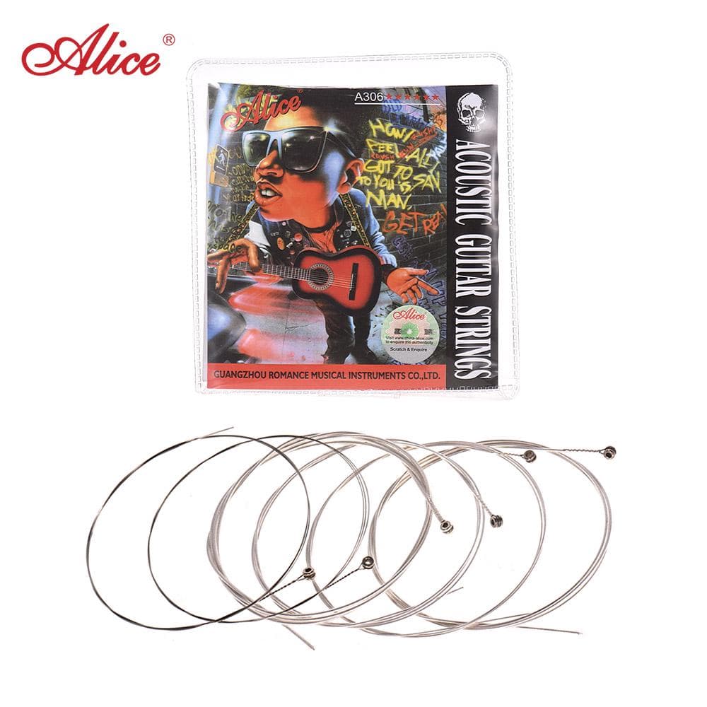 Alice A306 Series Acoustic Folk Guitar Strings Set Stainless Steel Wire Steel Core Silver-plated Extra Light