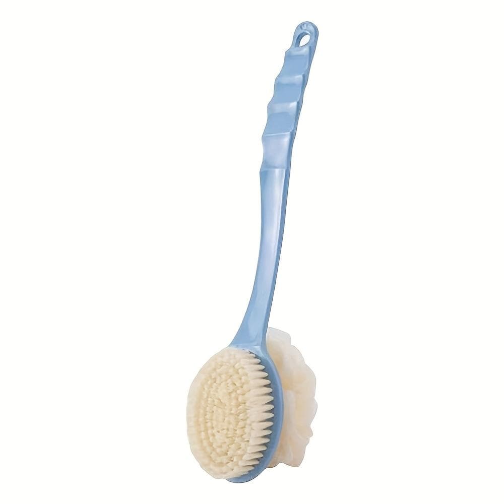 Long-handled Scrubbing Artifact Brush Bath Scrubbing Towel Household Bathroom Supplies Soft Hair Bathing Back Scrubbing Brush blue
