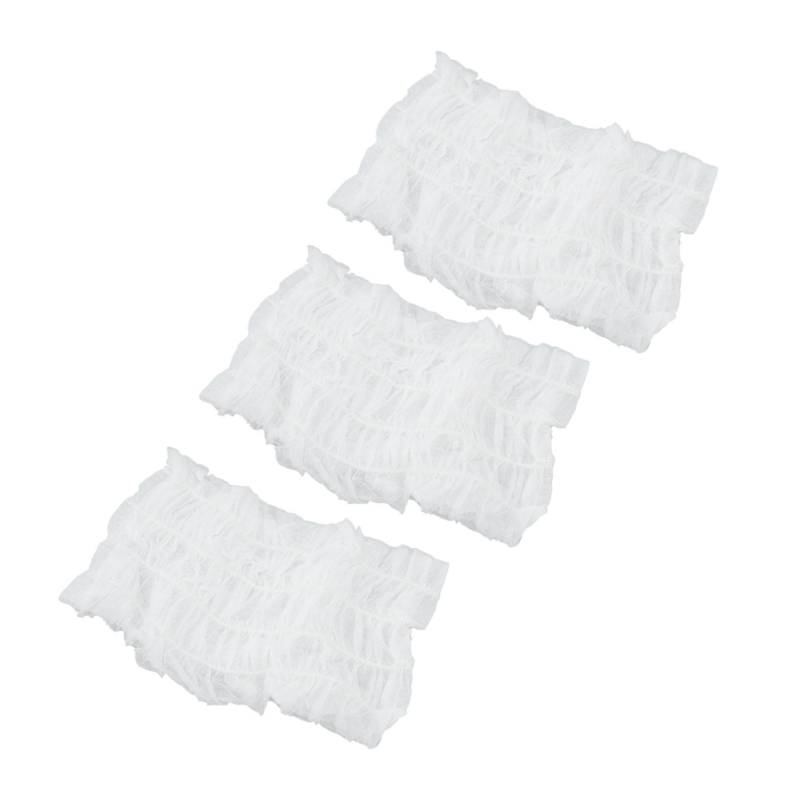 100PCS Facial Spa Headbands Non Woven Fabric Elastic Wrap Makeup Hairbands Single Use White