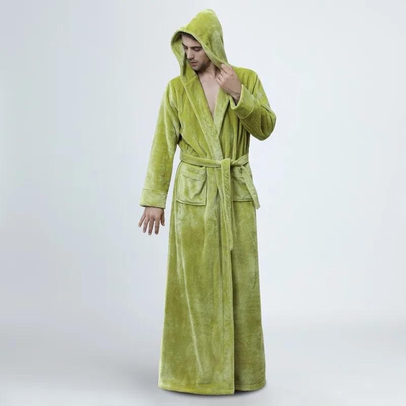 Autumn Winter New Coral Fleece Robes Hooded Bathrobe Nightgown Women Soft Sleepwear Lovers Long Kimono Gown Thicken Sleepwear XL