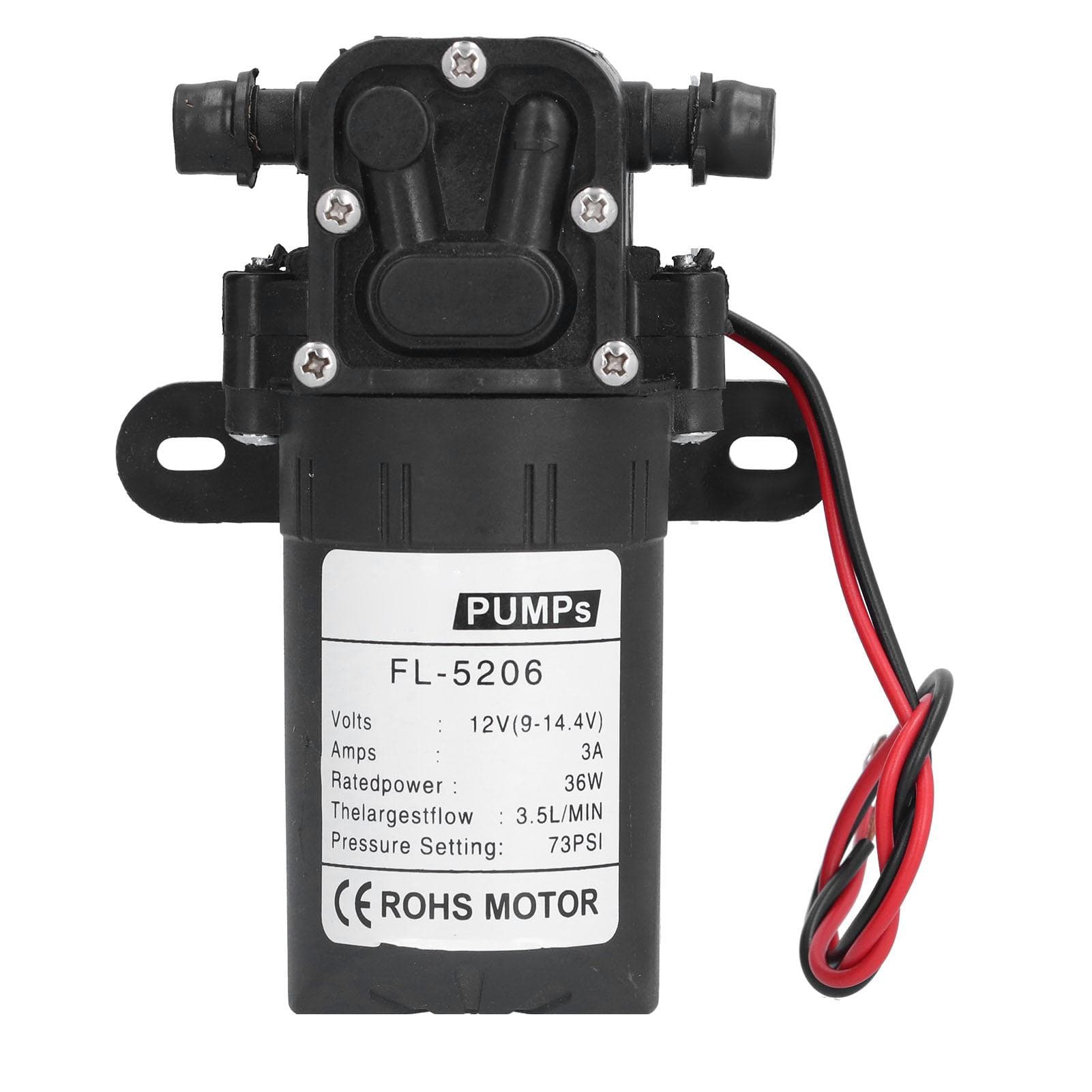 Straight Tube Diaphragm Pump DC12V 36W 73PSI Agricultural Electric Sprayer DC Water Pump Accessory