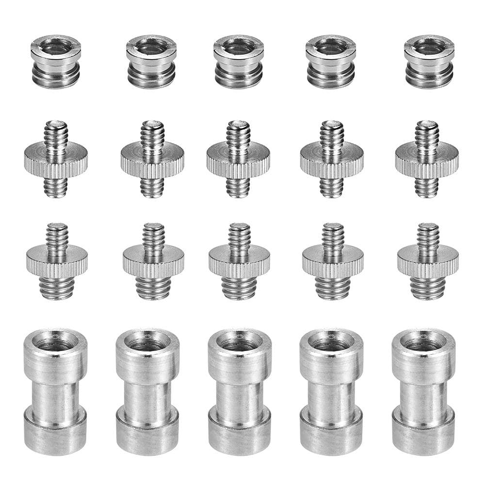 1/4 -20 to 3/8 -16 Threaded Screw Adapter Converter Female Spigot Reducer Bushing Screw Mount Set
