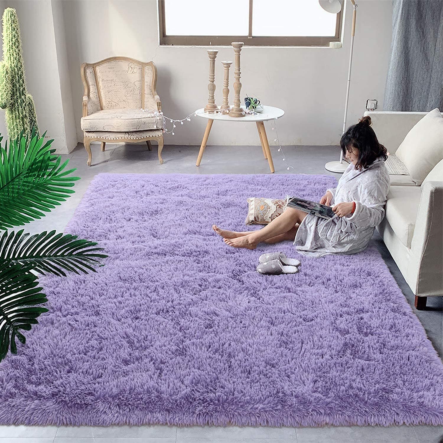 High quality and super soft plush carpet Bedroom bedside rug mat Living room children's room Non slip home decoration carpets 90x150cm