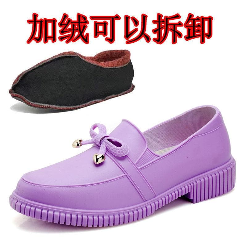 Work Shoes, Flat Bottom, Casual Shoes, Soft Sole, Women's Thick Heel, Comfortable Shoes, Black Rain Shoes, Women's Leather Shoes 40