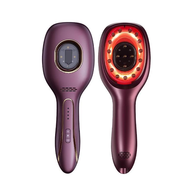 New Hair Massage Guide, Comb, Hair Massage Comb, Infrared Hair Care, Vibration Comb, Scalp, Medicine Dispenser burgundy