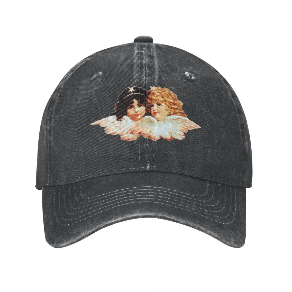 Fiorucci Cherubs Unisex Women Baseball Cap Distressed Washed Hats Cap Classic Outdoor Workouts Snapback Cap One Size