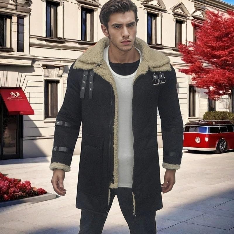 Winter Fur Integrated Men's Coat Thickened Coat 6XL