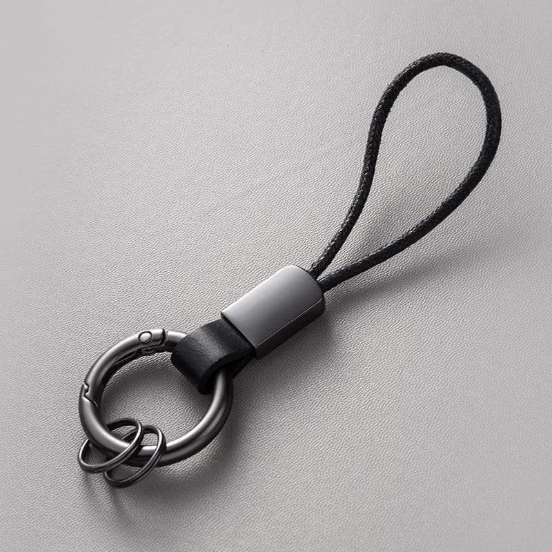 Key Chains for Men Women Car Keychain Lanyard Cotton Rope Strap Metal Keyring Gift Trendy Key Holder black