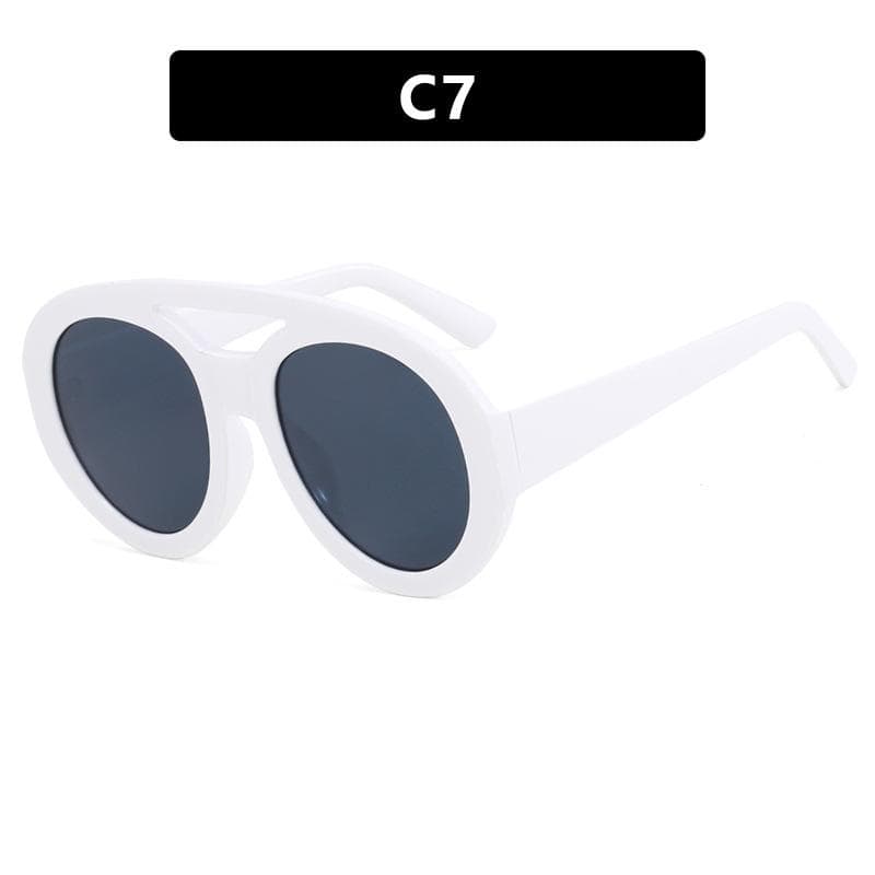 Vintage Luxury Womens Sunglasses Large Toad Frame Hip Hop Double Beam Contrast Fashion Sun Glasses Designer