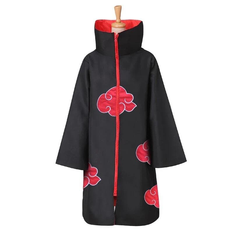 Uchiha Itachi Akatsuki Cloak with A Red Cloud Anime Costume A Dressing on The Head Necklace Halloween Cloak Adult Child 135