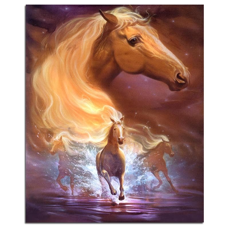 Dream Need Run Free 5D DIY Diamond Painting Horse Full Round Diamond Embroidery 20X30CM