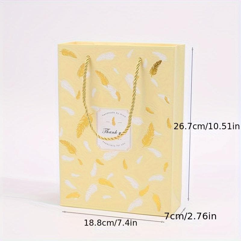 10pcs Yellow Feather Hot Stamping Packaging Boxes 6-piece Packaging Boxes Suitable for Packaging Boxes Home Kitchens Packaging Supplies 10pcs