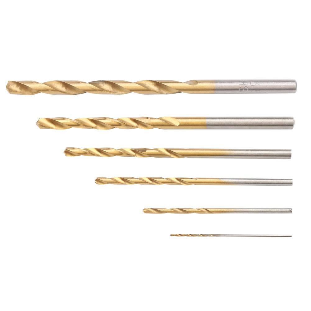 60Pcs Mini High Speed Steel Plating Titanium Straight Hand Twist Drill Bits Tool