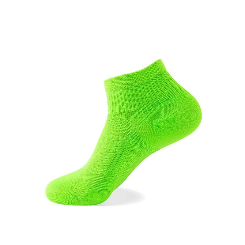 Cycling Socks Running Spring Mesh Anti-odour Boat Socks Solid Colour Couple Socks Short Casual Sports Socks men fluorescent green