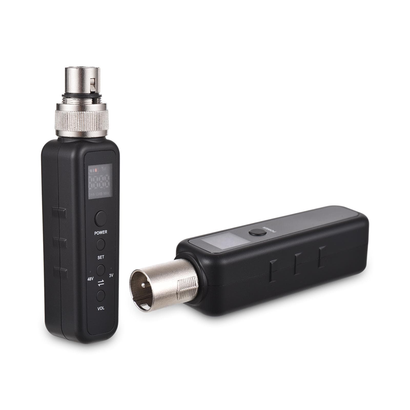 Microphone Wired to Wireless Xlr Transmitter and Receiver UHF Wireless Mic System for Audio Mixer black