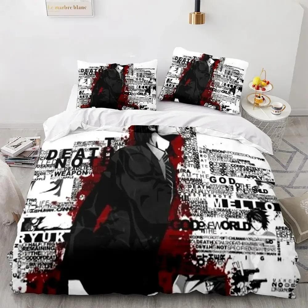 Death Note Bedding Set Single Twin Full Queen King Size Bed Set Adult Kids Bedroom Duvet cover Sets 3D Print Anime Death Note 70x133cm 2pcs