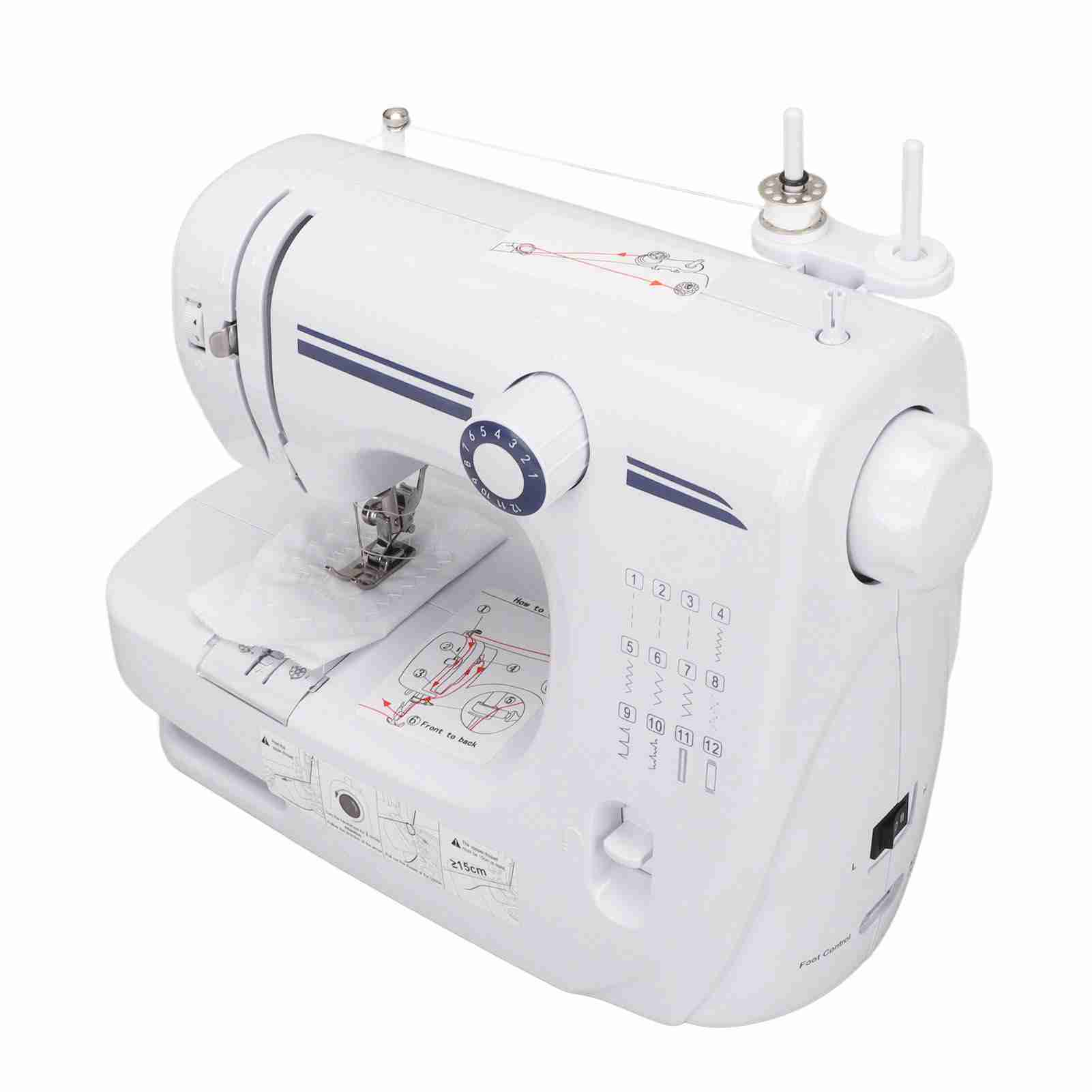 Mini Sewing Machine 12 Stitches Multifunctional Electric Desktop Sewing Machine for Home Use UK Plug