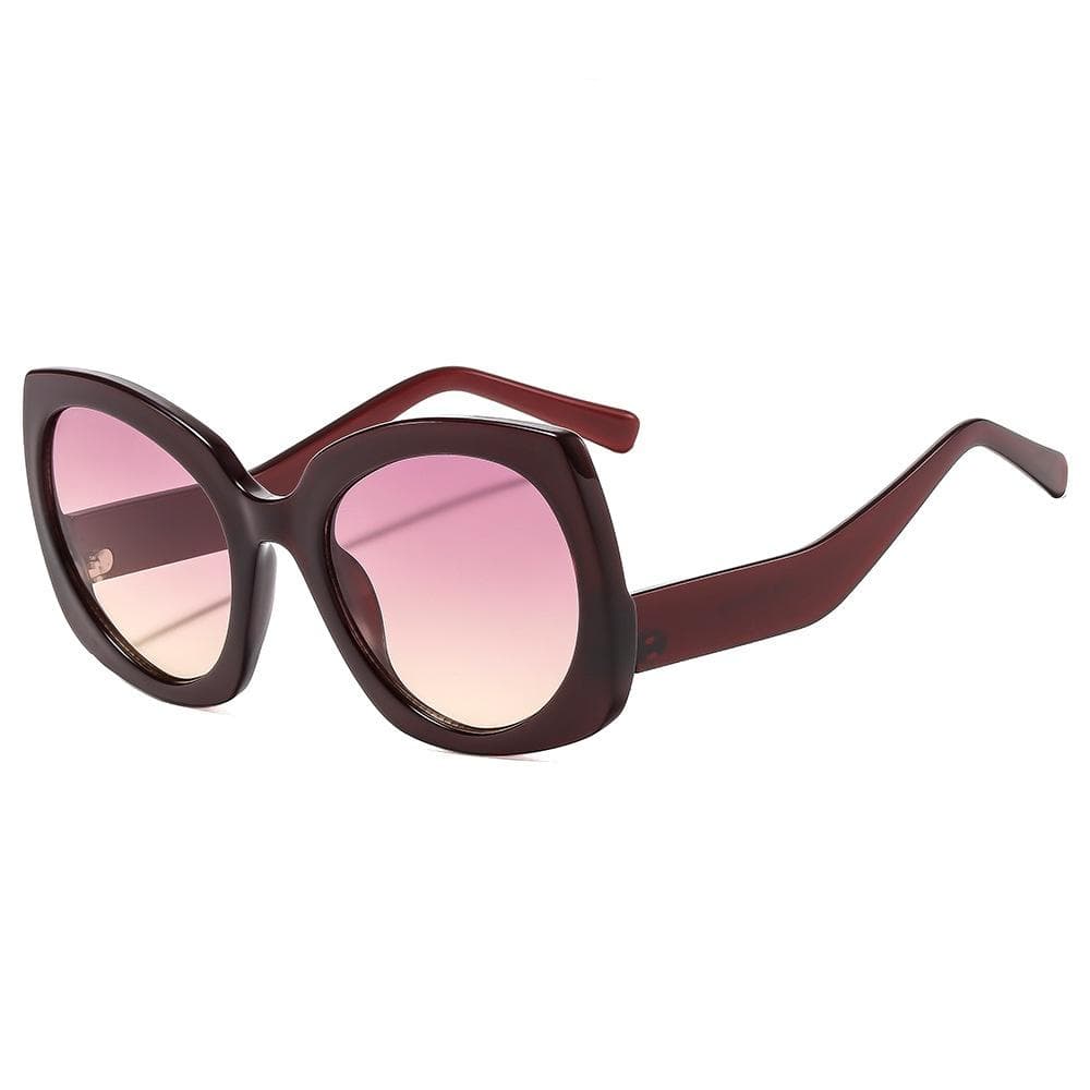 New Fashion Gradient Cat Eye Sunglasses UV400 Large Frame Women Men Casual Comfortable Trendy Color Matching as picture
