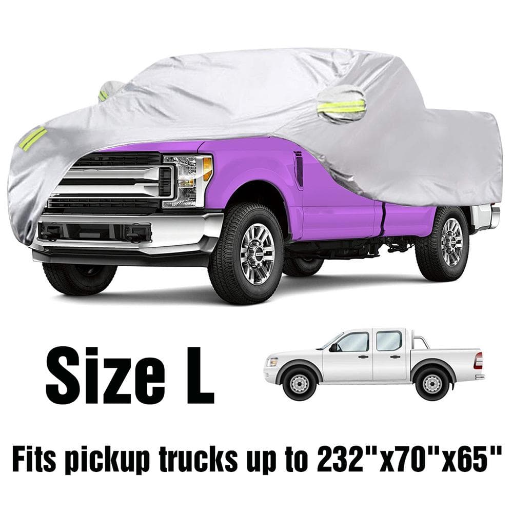 Truck Cover, All Season Car Cover for Pickup Truck, Against Dust, Debris, Windproof UV Protection L silver