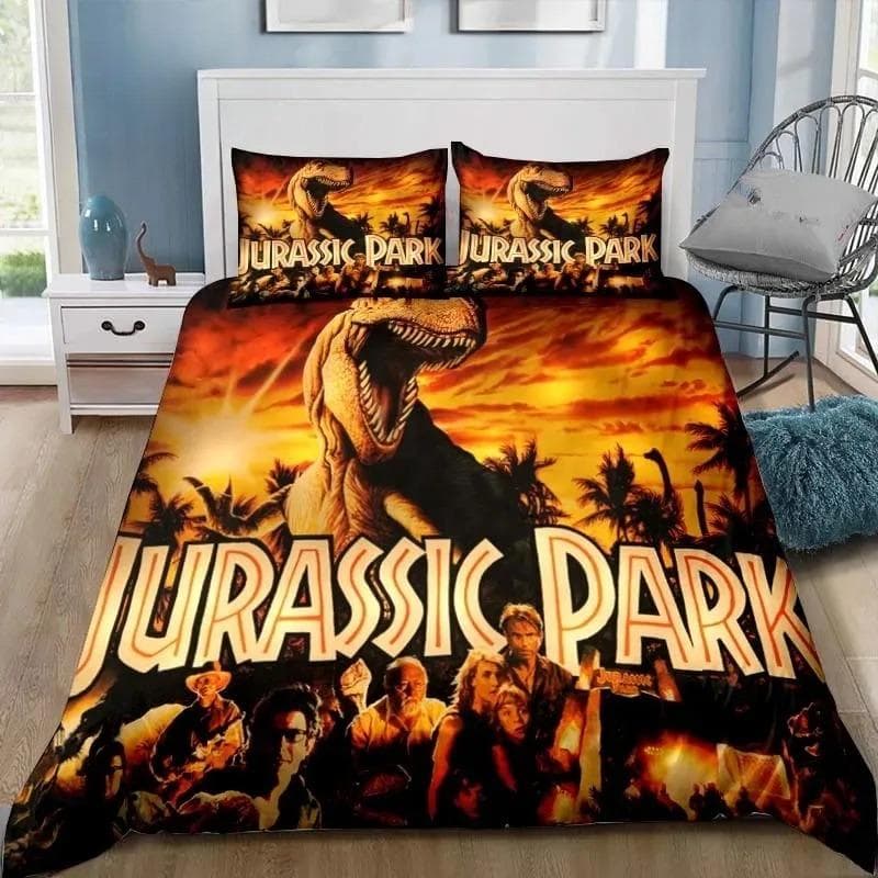 Dinosaur Jurassic Park 3D Print Bedding Set Single Twin Full Queen King Size Bed Set Adult Kid Bedroom Bedding Gift 135X200cm-2pcs
