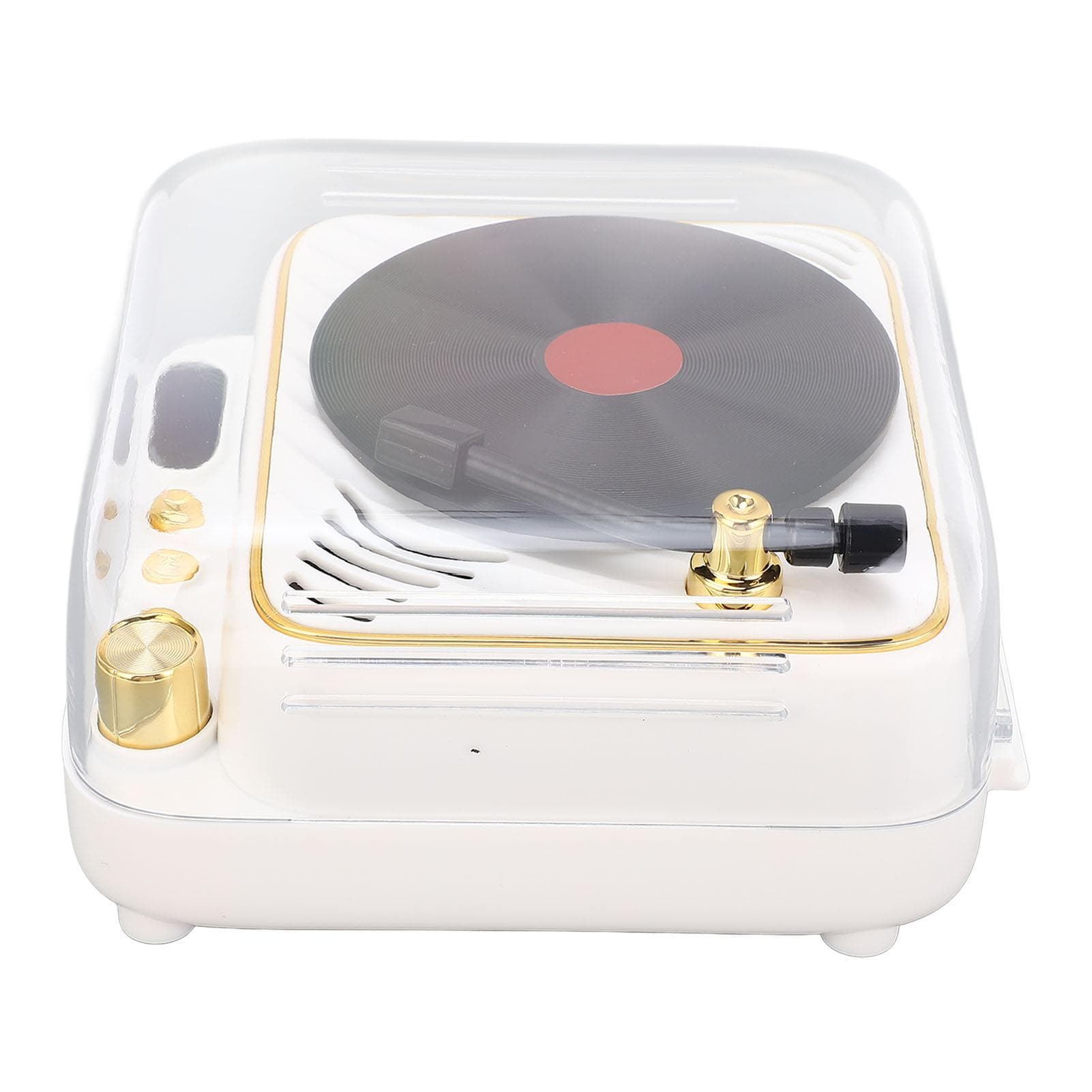 BT Speaker Retro Record Player Shaped Decorative Speaker for Bedroom Bedroom Gift 3.7V Rose