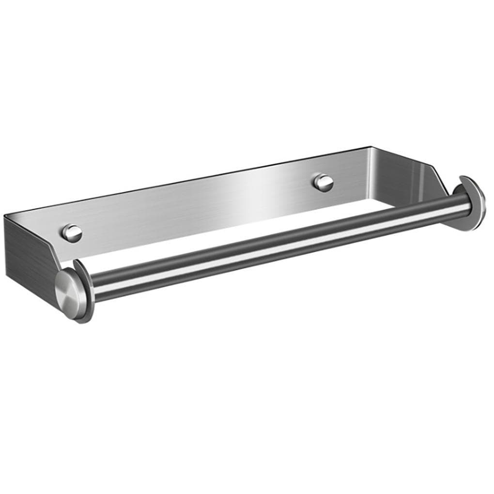 Stainless Steel Paper Towel Holder Punch-Free Rack Wall Mounted Roll Paper Stand for Bathroom Kitchen Wipes Hanging silver