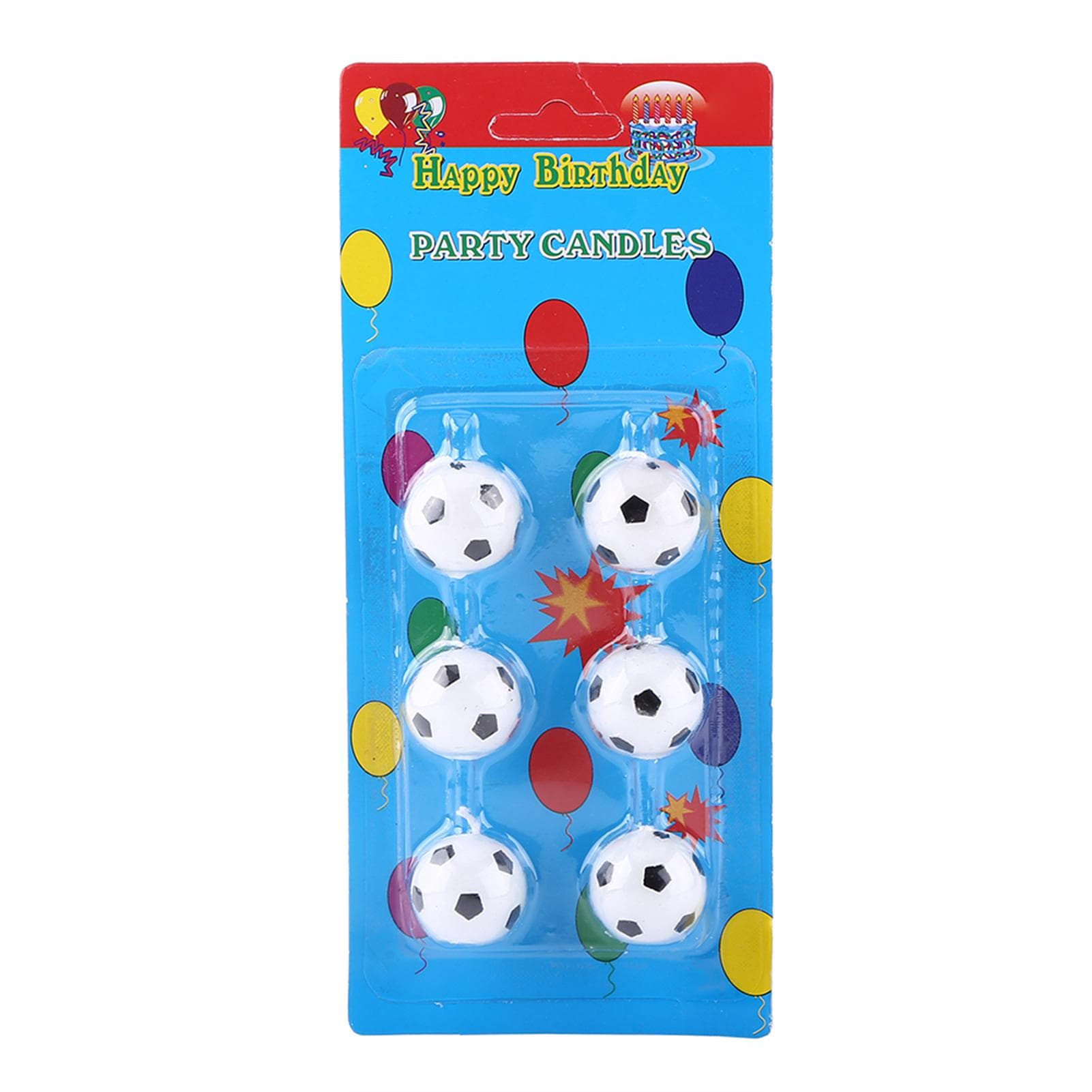 6Pcs Cute Soccer Ball Football Birthday Party Cake Candles Decorations Supplies For Kids