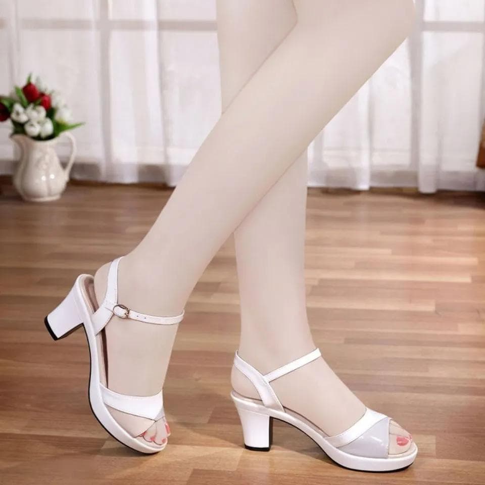 Summer Woman Sandals Fashion Buckle Sweet Sandals Summer Casual Wedge Open Toe Sandals 35 beige