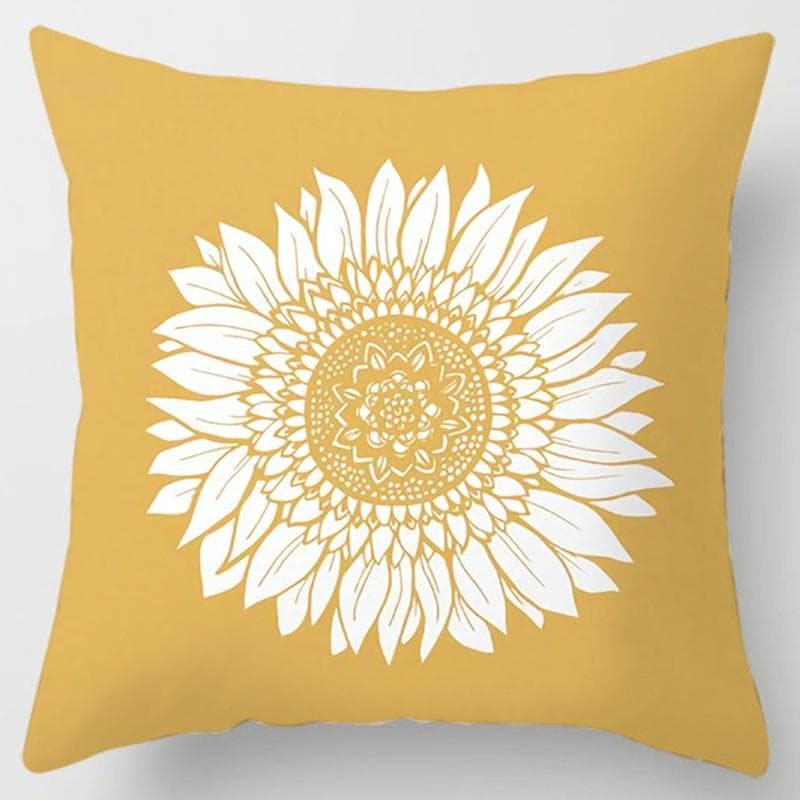 Modern Simple Yellow Flower Pillowcase Home Sofa Pillow Cushion Cover Lumbar Pillow Case Pillow Case Cushion Lumbar Without Pillow Core 45*45cm 50x50cm