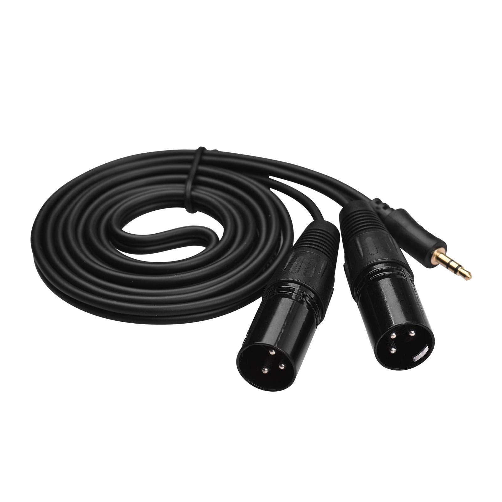 3.5mm to Dual XLR Cable Male 1/8 Inch to 3-Core Double XLR Audio Cable 4.9Ft TRS Audio Adapter Male black