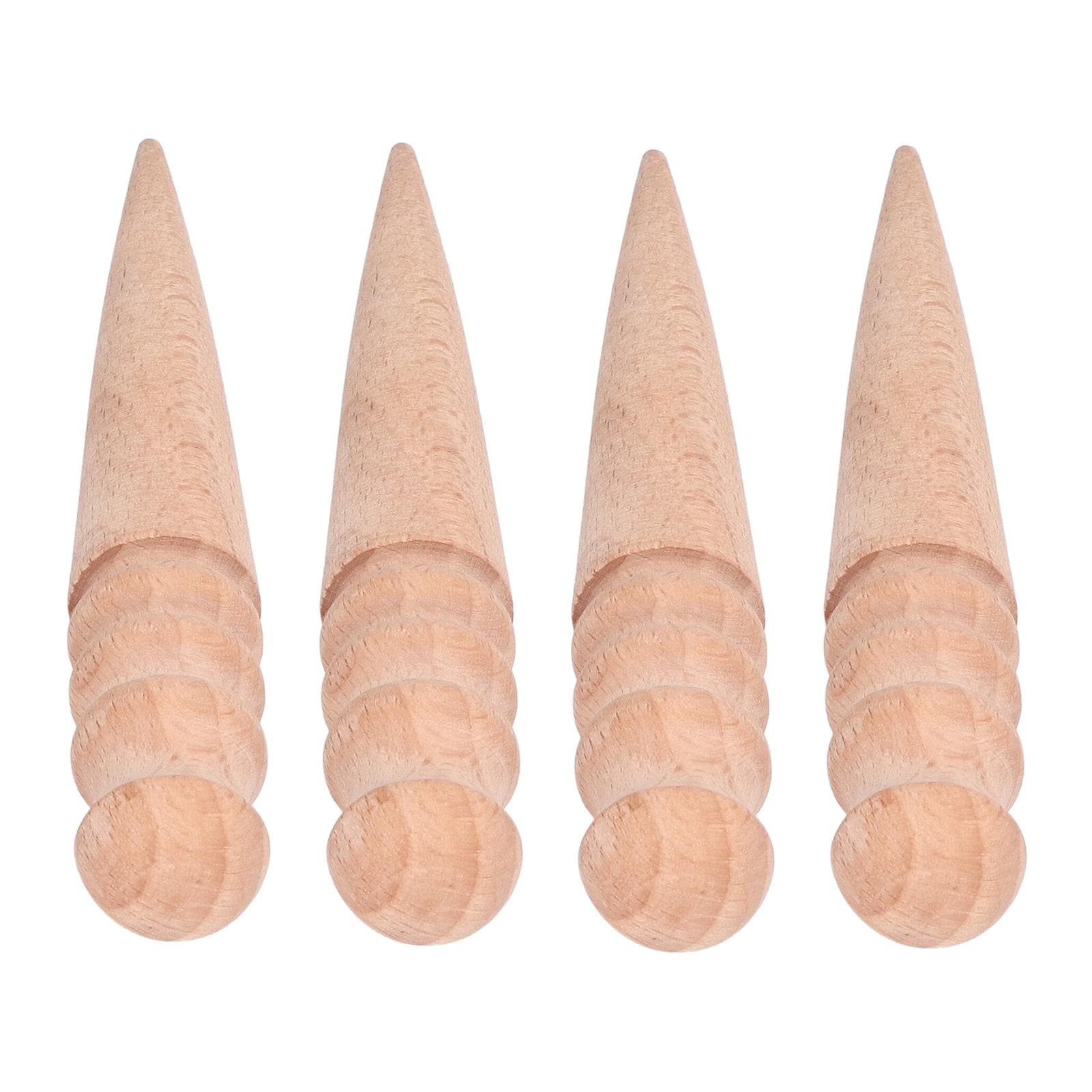 Edge Slicker Wood Leather Burnisher Tool Tapered Beech 4 Grooves DIY Burnishing Polishing